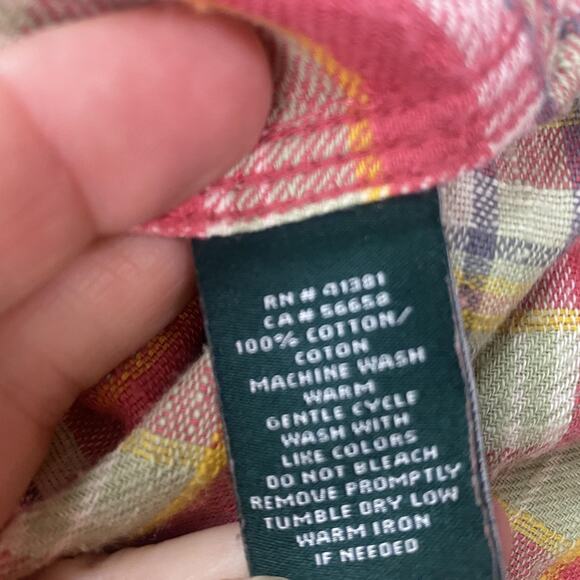 Ralph Lauren Flannel Top Women XS Pink Plaid Coastal Cowgirl Cabincore Button Up - Picture 9 of 11